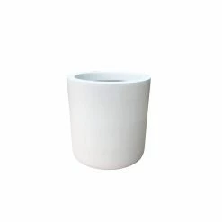 KANTE 15.8 in. W Round Pure White Concrete/Fiberglass Indoor Outdoor Modern Seamless Planter