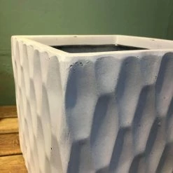 KANTE 12 in. H Square Pure White Concrete/Fiberglass Indoor Outdoor Elegant Retro Planter -KANTE Sales pure white kante plant pots osf0201b c80011 44 1000