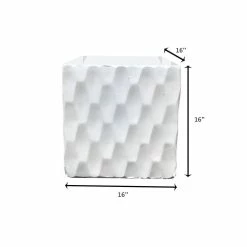 KANTE 16 in. W Square Pure White Concrete/Fiberglass Indoor Outdoor Elegant Retro Planter -KANTE Sales pure white kante plant pots osf0201c c80011 76 1000
