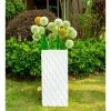 KANTE 27.6 in. H Square Pure White Concrete/Fiberglass Indoor Outdoor Elegant Retro Tall Planter -KANTE Sales pure white kante plant pots osf0202c c80011 64 1000