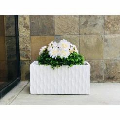 KANTE Large 31.5 in. L Pure White Lightweight Concrete Retro Rectangle Outdoor Planter -KANTE Sales pure white kante plant pots rf0203b c80011 4f 1000