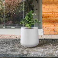 KANTE 17.3 in. H Round Pure White Concrete Planter, Outdoor Indoor Large Planter Pots Containers with Drainage Holes -KANTE Sales pure white kante plant pots rf2015022b c80011 1f 1000