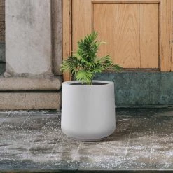 KANTE 17.3 in. H Round Pure White Concrete Planter, Outdoor Indoor Large Planter Pots Containers with Drainage Holes -KANTE Sales pure white kante plant pots rf2015022b c80011 44 1000