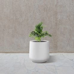 KANTE 17.3 in. H Round Pure White Concrete Planter, Outdoor Indoor Large Planter Pots Containers with Drainage Holes -KANTE Sales pure white kante plant pots rf2015022b c80011 76 1000