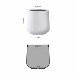 KANTE 13.4 in. H Pure White Tuliped Round Concrete Planter, Outdoor Indoor Large Planter Pots, Containers with Drainage Holes -KANTE Sales pure white kante plant pots rf2015022c c80011 4f 1000