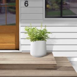 KANTE 13.4 in. H Pure White Tuliped Round Concrete Planter, Outdoor Indoor Large Planter Pots, Containers with Drainage Holes -KANTE Sales pure white kante plant pots rf2015022c c80011 c3 1000