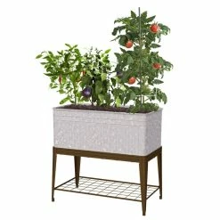 Vigoro Vintage Steel Stand Up Garden Planter with Stand -KANTE Sales rust and galvanized vigoro elevated garden beds 82231hd 4f 1000