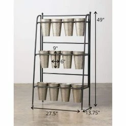 SULLIVANS Metal 12 Vase Floral Display -KANTE Sales silver sullivans plant pots met1474 1f 1000