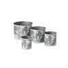 SULLIVANS Silver Metal Flower Patterned Planter (Set of 4) -KANTE Sales silver sullivans plant pots met1702 64 1000