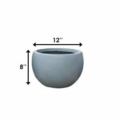 KANTE 12 in. W Round Slate Gray Concrete/Fiberglass Indoor Outdoor Modern Seamless Bowl Planter -KANTE Sales slate gray kante plant pots osc0049a c60611 d4 1000