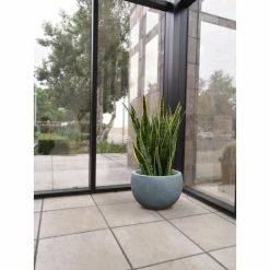 KANTE 12 in. W Round Slate Gray Concrete/Fiberglass Indoor Outdoor Modern Seamless Bowl Planter -KANTE Sales slate gray kante plant pots osc0049a c60611 fa 1000