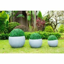 KANTE 20 in., 16 in. and 12 in. W Round Slate Gray Concrete/Fiberglass Indoor Outdoor Elegant Bowl Planters (Set of 3) -KANTE Sales slate gray kante plant pots osc0049abc c60611 4f 1000