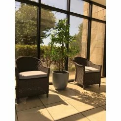 KANTE 10 in. W Round Slate Gray Concrete/Fiberglass Indoor Outdoor Elegant Planter -KANTE Sales slate gray kante plant pots osc0050a c60611 44 1000