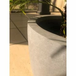 KANTE 18", 14" and 10"W Round Slate Gray Lightweight Concrete/Fiberglass Indoor Outdoor Elegant Seamless Planters (Set of 3) -KANTE Sales slate gray kante plant pots osc0050abc c60611 1f 1000