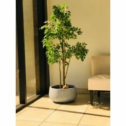 KANTE 20 in. W Round Slate Gray Lightweight Concrete/Fiberglass Indoor Outdoor Elegant Bowl Planter -KANTE Sales slate gray kante plant pots osc0051c c60611 44 1000
