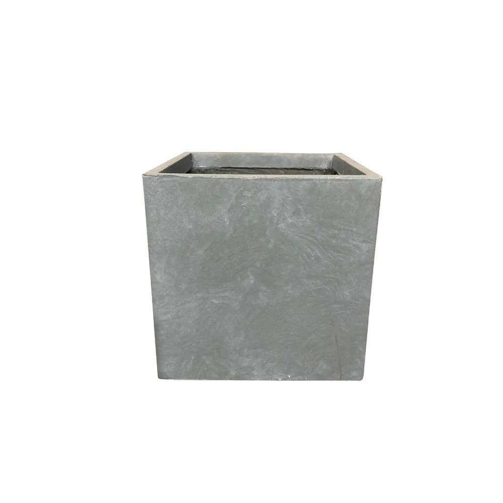 KANTE 10 in. W Square Slate Gray Lightweight Concrete/Fiberglass Indoor Outdoor Modern Elegant Planter 5 KANTE 10 in. W Square Slate Gray Lightweight Concrete/Fiberglass Indoor Outdoor Modern Elegant Planter - Image 3