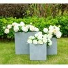 KANTE 16 in. x 12 in. and 10 in. W Square Slate Gray Concrete/Fiberglass Indoor Outdoor Elegant Planters -KANTE Sales slate gray kante plant pots osf0001abc c60611 64 1000