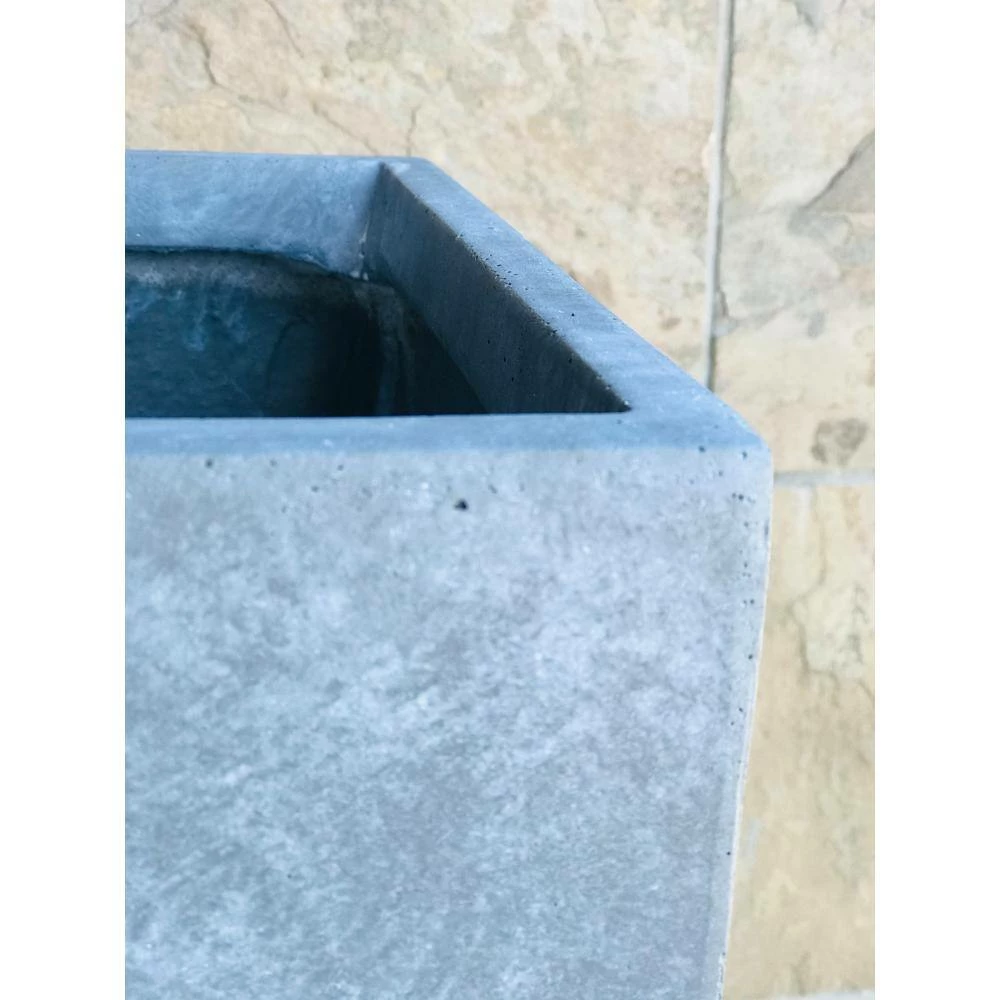 KANTE 20 in. H Square Slate Gray Lightweight Concrete/Fiberglass Indoor Outdoor Elegant Tall Planter 6 KANTE 20 in. H Square Slate Gray Lightweight Concrete/Fiberglass Indoor Outdoor Elegant Tall Planter - Image 4