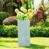 KANTE 20 in. H Square Slate Gray Lightweight Concrete/Fiberglass Indoor Outdoor Elegant Tall Planter -KANTE Sales slate gray kante plant pots osf0002a c60611 64 1000