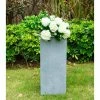 KANTE 24 in. H Square Slate Gray Concrete/Fiberglass Indoor Outdoor Elegant Tall Planter -KANTE Sales slate gray kante plant pots osf0002b c60611 64 1000