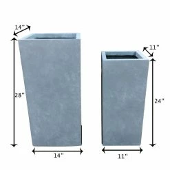 KANTE 28 in. and 24 in. H Square Slate Gray Concrete/Fiberglass Indoor Outdoor Modern Seamless Tall Planters (Set of 2) 7 KANTE 28 in. and 24 in. H Square Slate Gray Concrete/Fiberglass Indoor Outdoor Modern Seamless Tall Planters (Set of 2) -KANTE Sales slate gray kante plant pots osf0002bc c60611 4f 1000