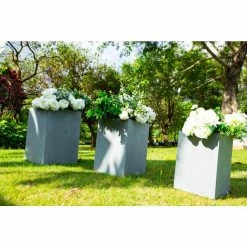 KANTE 19 in. x 16 in. and 13 in. H Square Slate Gray Concrete/Fiberglass Indoor Outdoor Elegant Planters (Set of 3) 16 KANTE 19 in. x 16 in. and 13 in. H Square Slate Gray Concrete/Fiberglass Indoor Outdoor Elegant Planters (Set of 3) -KANTE Sales slate gray kante plant pots osf0007abc c60611 fa 1000
