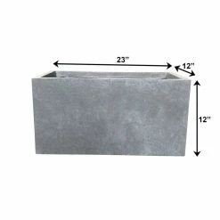 KANTE 23 in. L Rectangular Slate Gray Concrete/Fiberglass Indoor Outdoor Modern Planter -KANTE Sales slate gray kante plant pots osf0104a c60611 fa 1000