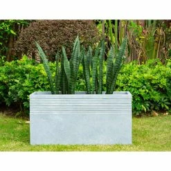 KANTE 31.5 in. L Rectangular Slate Gray Concrete/Fiberglass Indoor Outdoor Modern Elegant Planter -KANTE Sales slate gray kante plant pots osf0131b c60611 44 1000