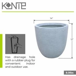 KANTE 12 in. Tall Slate Gray Lightweight Concrete Round Modern Outdoor Planter 15 KANTE 12 in. Tall Slate Gray Lightweight Concrete Round Modern Outdoor Planter -KANTE Sales slate gray kante plant pots rc0050b c60611 44 1000