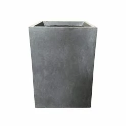 KANTE Small 13 in. Tall Slate Gray Lightweight Concrete Square Outdoor Planter