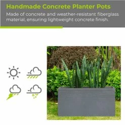 KANTE 31.5 in. L Slate Gray Lightweight Concrete Modern Rectangle Outdoor Planter 12 KANTE 31.5 in. L Slate Gray Lightweight Concrete Modern Rectangle Outdoor Planter -KANTE Sales slate gray kante plant pots rf0131b c60611 c3 1000