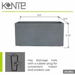 KANTE 31.5 in. L Slate Gray Lightweight Concrete Modern Rectangle Outdoor Planter 16 KANTE 31.5 in. L Slate Gray Lightweight Concrete Modern Rectangle Outdoor Planter -KANTE Sales slate gray kante plant pots rf0131b c60611 fa 1000