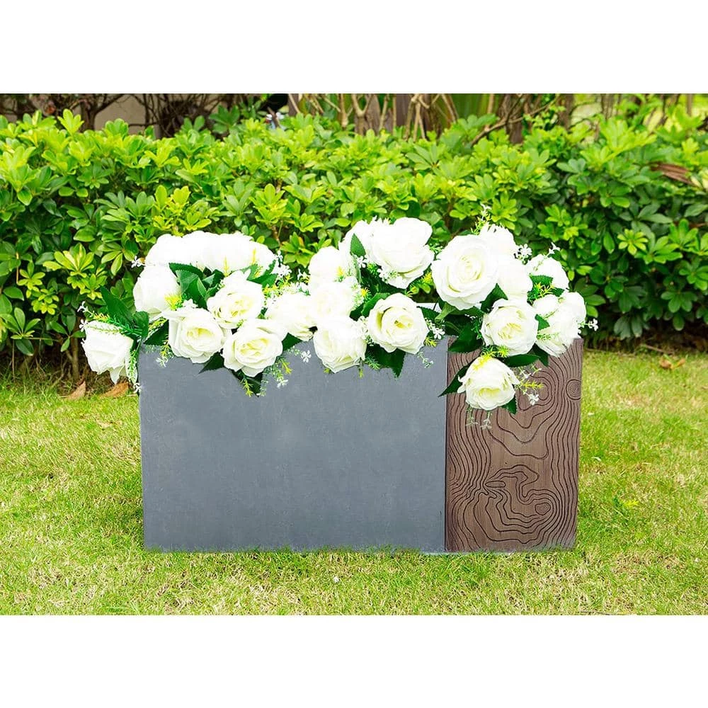 KANTE 31 in. L Rectangular Timber Ridge Concrete/Fiberglass Indoor Outdoor Elegant Long Planter 3 KANTE 31 in. L Rectangular Timber Ridge Concrete/Fiberglass Indoor Outdoor Elegant Long Planter