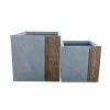 KANTE 16 in. and 12 in. Tall Timber Ridge Lightweight Concrete Modern Square Outdoor Planter Set -KANTE Sales timber ridge kante plant pots rf0217bc c80811 64 1000