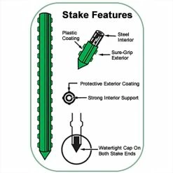 Vigoro 6 ft. Green Colored Heavy Duty Steel Core Garden Stakes -KANTE Sales vigoro tomato cages st6hdvg fa 1000