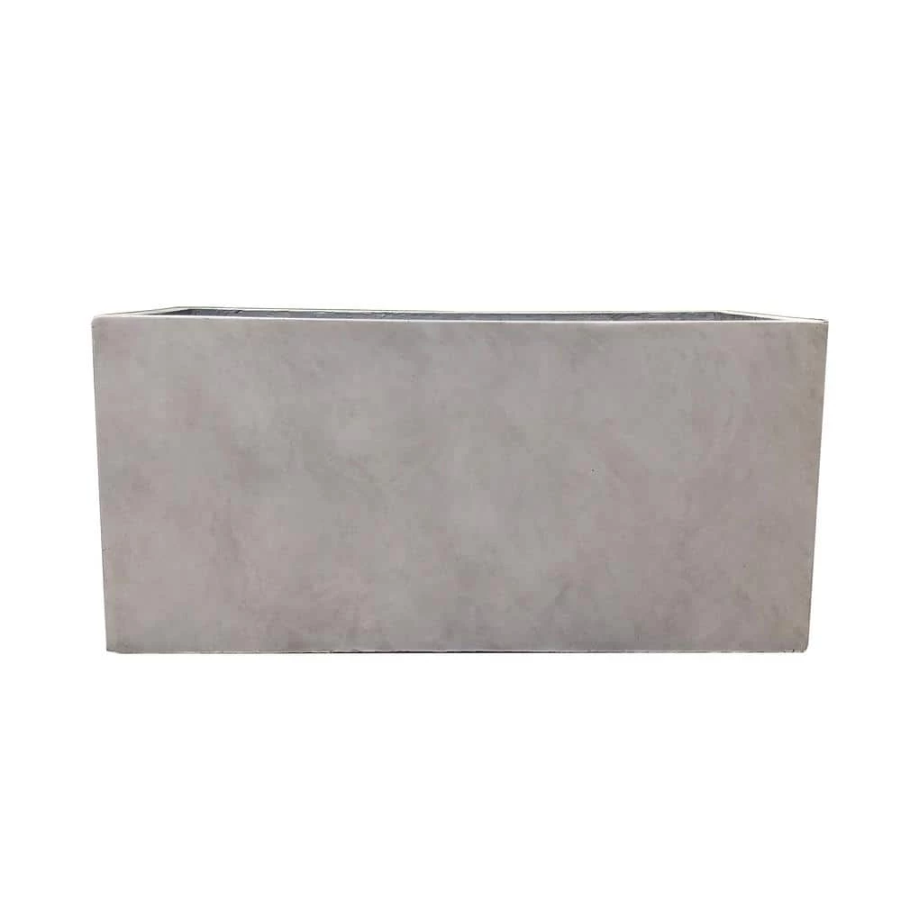 KANTE 23 in. L Rectangular Weathered Concrete/Fiberglass Indoor Outdoor Elegant Long Planter 3 KANTE 23 in. L Rectangular Weathered Concrete/Fiberglass Indoor Outdoor Elegant Long Planter