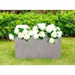 KANTE 31 in. L Rectangular Weathered Concrete/Fiberglass Indoor Outdoor Elegant Planter -KANTE Sales weathered concrete kante plant pots osf0104b c80021 2 c3 1000