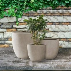 KANTE 20", 16.5" & 13.3"W Round Weathered Finish Concrete Planters Set of 3, Outdoor Indoor w/Drainage Hole & Rubber Plug 21 KANTE 20", 16.5" & 13.3"W Round Weathered Finish Concrete Planters Set of 3, Outdoor Indoor w/Drainage Hole & Rubber Plug -KANTE Sales weathered concrete kante plant pots rc0152bcd c80021 2 31 1000
