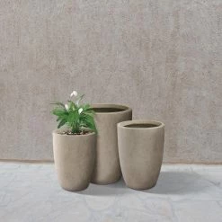 KANTE 22.4", 20.4" and 18.1"H Round Weathered Finish Concrete Planters Set of 3, Outdoor Indoor w/Drainage Hole & Rubber Plug -KANTE Sales weathered concrete kante plant pots rc0153bcd c80021 2 1f 1000