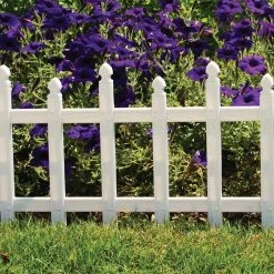 Vigoro 12 in. H White Classic Picket Style Plastic Garden Fence -KANTE Sales white plastic resin vigoro garden fencing 51502 1f 1000
