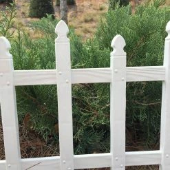 Vigoro 12 in. H White Classic Picket Style Plastic Garden Fence -KANTE Sales white plastic resin vigoro garden fencing 51502 fa 1000