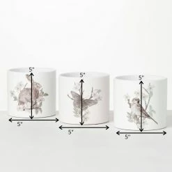 SULLIVANS Spring Print Decorative Pots - Set of 3 11 SULLIVANS Spring Print Decorative Pots - Set of 3 -KANTE Sales white sullivans plant pots cmt1199 44 1000