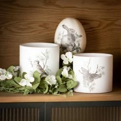 SULLIVANS Spring Print Decorative Pots - Set of 3 9 SULLIVANS Spring Print Decorative Pots - Set of 3 -KANTE Sales white sullivans plant pots cmt1199 4f 1000