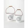 SULLIVANS White Joy Snowflake Metal Bucket (Set of 2) -KANTE Sales white sullivans plant pots met1751 64 1000