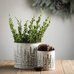 SULLIVANS White Weathered Metal Tree Planters - Set of 3 -KANTE Sales white sullivans plant pots met1806 4f 1000
