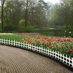 Vigoro 36 in. Wood Picket Garden Fence -KANTE Sales white vigoro garden fencing rc 74w 4f 1000