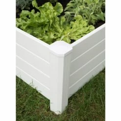 Vigoro 4 ft. x 4 ft. x 15 in. White Vinyl Raised Garden Bed 12 Vigoro 4 ft. x 4 ft. x 15 in. White Vinyl Raised Garden Bed -KANTE Sales white vigoro raised planter boxes 26001v 1f 1000