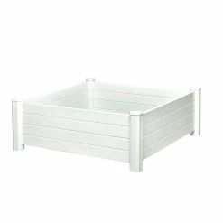 Vigoro 4 ft. x 4 ft. x 15 in. White Vinyl Raised Garden Bed 13 Vigoro 4 ft. x 4 ft. x 15 in. White Vinyl Raised Garden Bed -KANTE Sales white vigoro raised planter boxes 26001v 44 1000