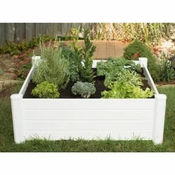 Vigoro 4 ft. x 4 ft. x 15 in. White Vinyl Raised Garden Bed 11 Vigoro 4 ft. x 4 ft. x 15 in. White Vinyl Raised Garden Bed -KANTE Sales white vigoro raised planter boxes 26001v 4f 1000