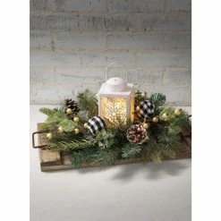 SULLIVANS 8.75 in. Snowflake Lantern with LED Pillar Candle -KANTE Sales whites sullivans outdoor lanterns sea44233ln 44 1000